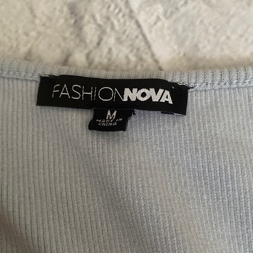 Fashion Nova • Blue “Cinch Me Down Top” 💙 - Picture 5 of 12